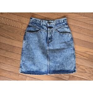 Vintage 1990s Zena Jean Skirt Womens Denim High Waisted Stonewash Ladies 9